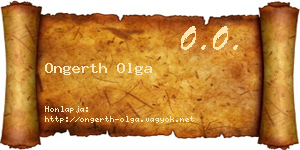 Ongerth Olga névjegykártya